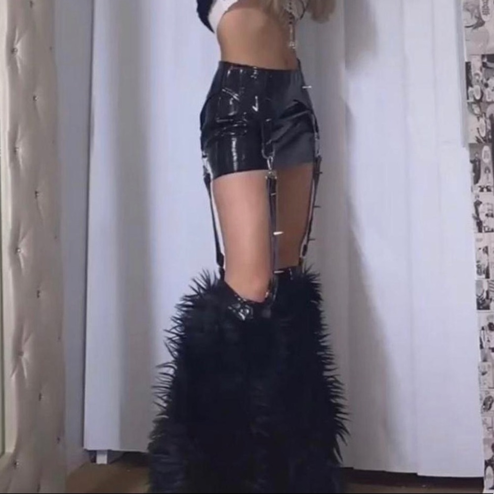 LIP SERVICE BURNING FUR YOU SKIRT AND LEG WARMER SET